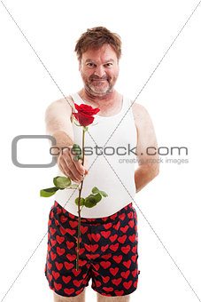 Scruffy Lover with One Rose