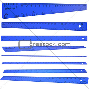 Blue plastic ruler