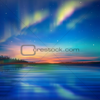 abstract background with sunset and mountains