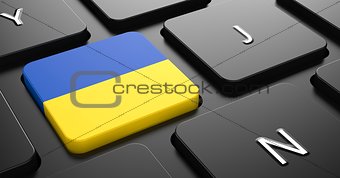 Ukraine - Flag on Button of Black Keyboard.