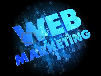 Web Marketing on Dark Digital Background.