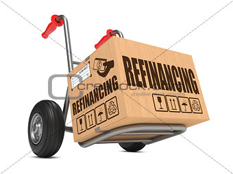 Refinancing - Cardboard Box on Hand Truck.