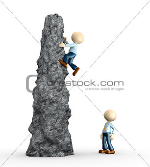 Climbing  a cliff