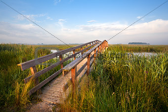 long wooden bridge for bicycles