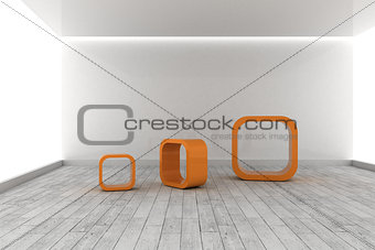 Orange structures in a grey room