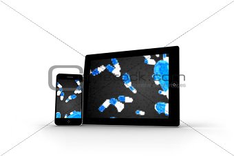 Falling pills on tablet and smartphone screens