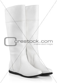 Female boots isolated on white