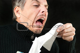 Man Sneezes