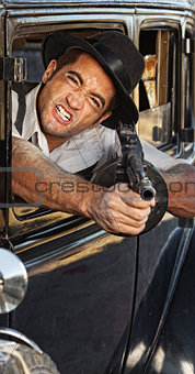 Angry Gangster Shooting Gun