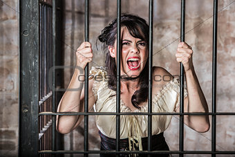 Portrait of Screaming Female Prisoner