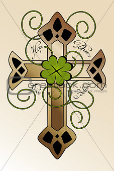 Tattoo design with Irish cross "hope, dream, love, believe"