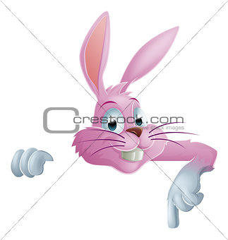 Pink Easter bunny rabbit top pointing