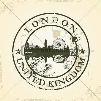 Grunge rubber stamp with London, United Kingdom