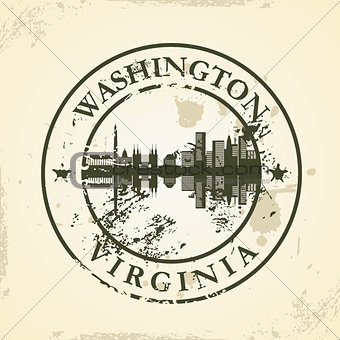 Grunge rubber stamp with Washington, Virginia