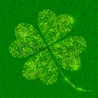 Lucky  Shamrock from Abstract Curl Pattern Silhouette