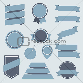 Vector Stickers and Badges Set 8. Flat Style.