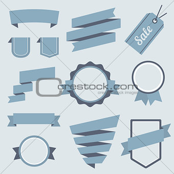 Vector Stickers and Badges Set 9. Flat Style.