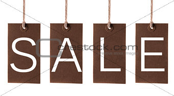 Sale labels on white background
