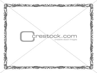 calligraphy curly baroque frame black