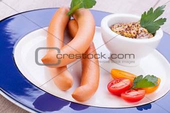 tasty traditional pork sausages frankfurter snack food