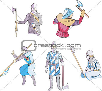 medieval knights with axes