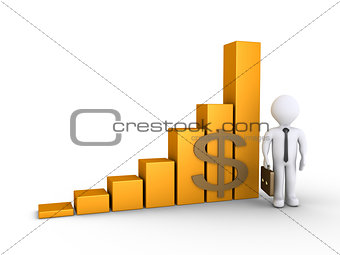 Businessman with a graphic chart