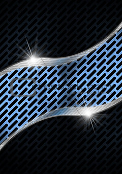 Blue and Metal Background with Grid