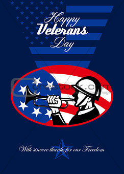 Modern Veterans Day American Soldier Greeting Card