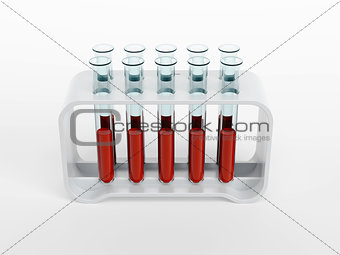 test tubes with blood samples