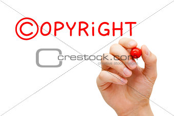 Copyright Concept Red Marker