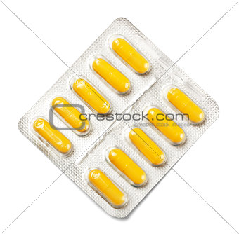 package of yellow capsules