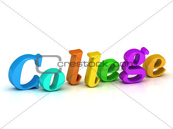 college 3d word colour bright letter 