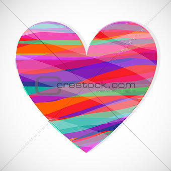 Valentine in the rainbow colors on a white background