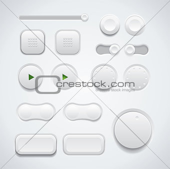 UI button set including switches and push buttons