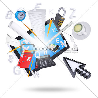 Tablet pc and office supplies