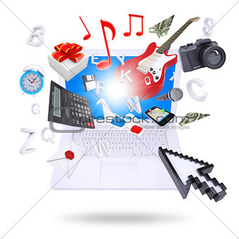 Laptop and multimedia objects