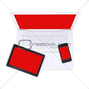 Laptop, tablet pc and smartphone