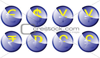 Button symbols currencies