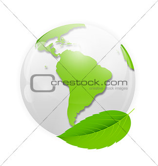 Green eco planet concept vector illustration