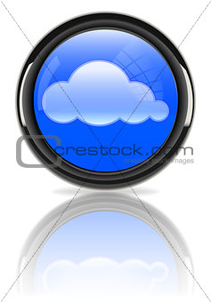 Cloudscape in glossy sign