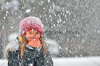 girl frozen in snow