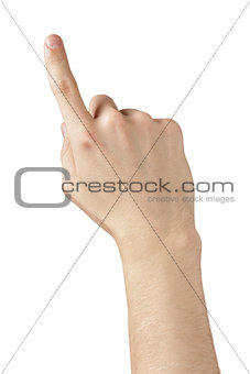 adult man hand clicking or pressing something