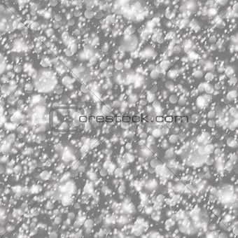 falling snow on the gray background