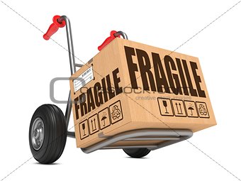 Fragile - Cardboard Box on Hand Truck.