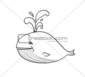 happy whale cartoon