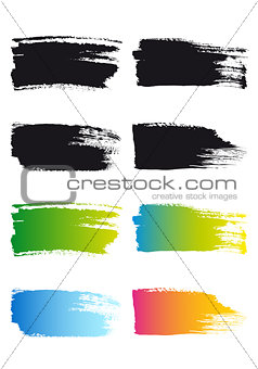 paint brush stroke frames, vector 
