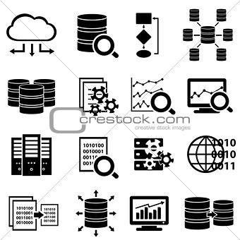 Big data and technology icons