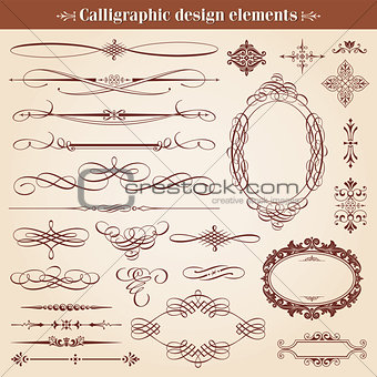 Vintage Calligraphic Design Elements And Page Decoration