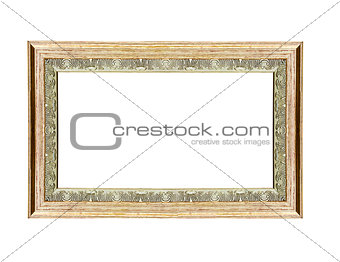 Empty wooden vintage frame