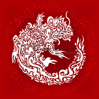 dragon white tattoo